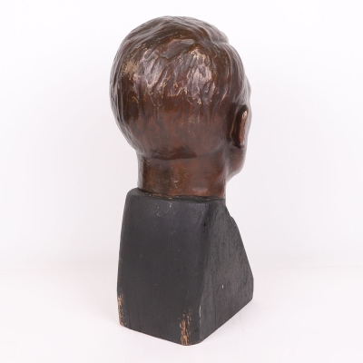 Large Bronzed Adolf Hitler Head Liberated from Kiel, Germany in 1945 - 11