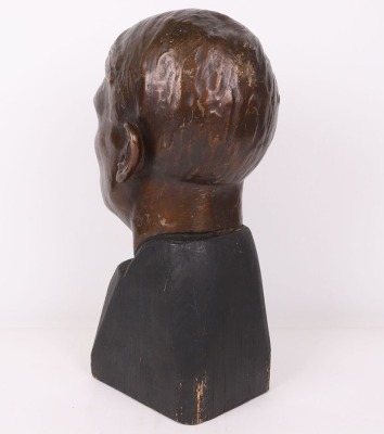 Large Bronzed Adolf Hitler Head Liberated from Kiel, Germany in 1945 - 12