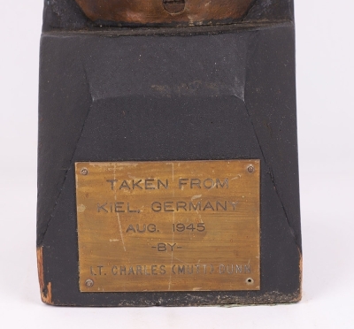 Large Bronzed Adolf Hitler Head Liberated from Kiel, Germany in 1945 - 14