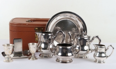 Third Reich NSDAP 8 Piece Silver Plated Table Service Grouping by Famous Third Reich Silversmith Wellner - 3