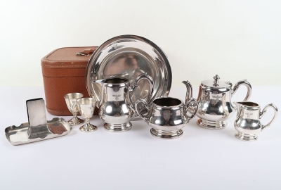 Third Reich NSDAP 8 Piece Silver Plated Table Service Grouping by Famous Third Reich Silversmith Wellner - 4