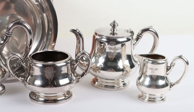 Third Reich NSDAP 8 Piece Silver Plated Table Service Grouping by Famous Third Reich Silversmith Wellner - 6