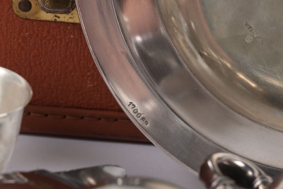 Third Reich NSDAP 8 Piece Silver Plated Table Service Grouping by Famous Third Reich Silversmith Wellner - 12