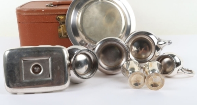 Third Reich NSDAP 8 Piece Silver Plated Table Service Grouping by Famous Third Reich Silversmith Wellner - 14
