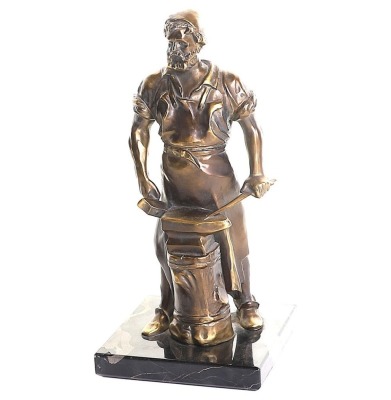 German Third Reich Period Bronze Statue of a Swordsmith - 6