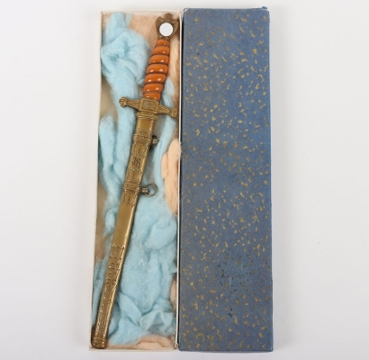 Rare 3/4 Size Miniature Kriegsmarine Officers Dress Dagger by Alcoso, Solingen,