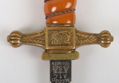 Rare 3/4 Size Miniature Kriegsmarine Officers Dress Dagger by Alcoso, Solingen, - 8