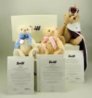 Three Steiff for Danbury Mint Limited Edition Royalty bears,