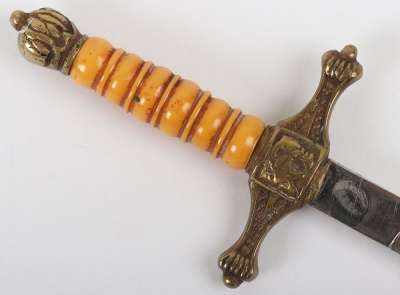 Miniature Weimar Republic Flame Top Naval Dagger - 3