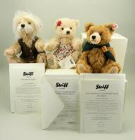 Three Steiff for Danbury Mint Limited Edition bears,