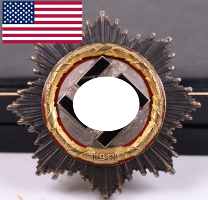 WW2 German Deutsche Kreuz (German Cross) in Gold Award by Deschler & Sohn