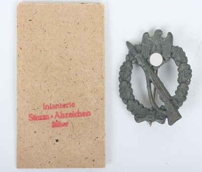 WW2 German Army / Waffen-SS Infantry Assault Badge in Silver by Rudolf Souval, Wien