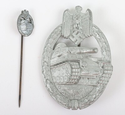 WW2 German Heer / Army Panzer Assault Badge in Silver by Friedrich Linden, L&uuml;denscheid (F.L.L) - 2