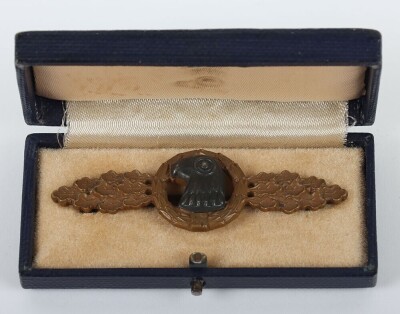 WW2 German Luftwaffe Operational Flying Clasp for Reconnaissance in Bronze with Original Box - 2