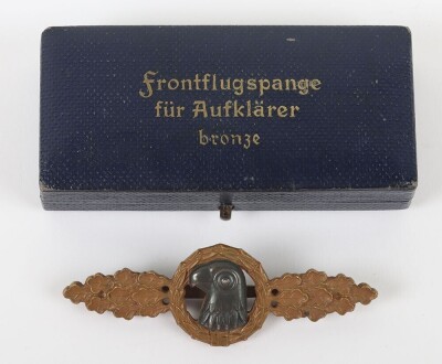 WW2 German Luftwaffe Operational Flying Clasp for Reconnaissance in Bronze with Original Box - 3