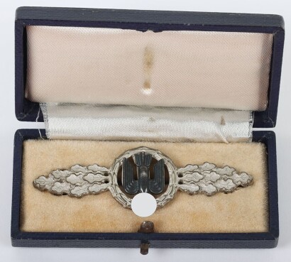 WW2 German Luftwaffe Operational Flight Clasp for Bombers in Silver with Original Box of Issue