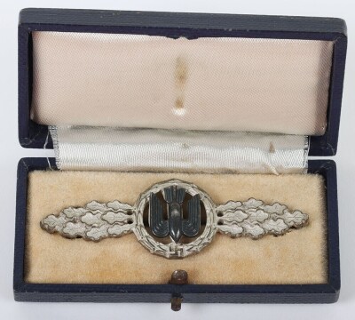 WW2 German Luftwaffe Operational Flight Clasp for Bombers in Silver with Original Box of Issue - 2