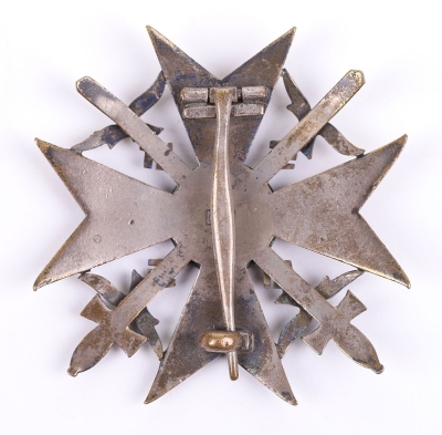 Third Reich Spanish Cross with Swords in Silver by C E Juncker - 2
