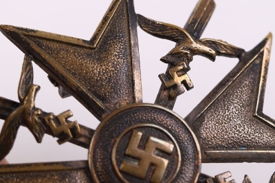 Third Reich Spanish Cross with Swords in Silver by C E Juncker - 4