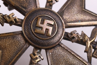 Third Reich Spanish Cross with Swords in Silver by C E Juncker - 5