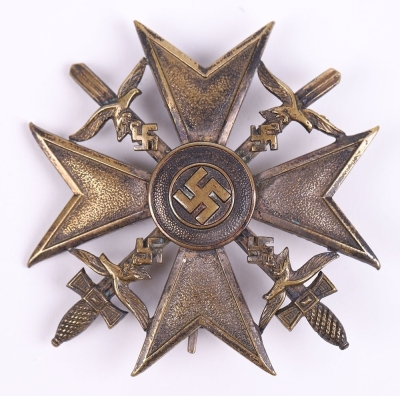 Third Reich Spanish Cross with Swords in Silver by C E Juncker - 10