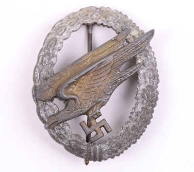 WW2 German Luftwaffe Paratroopers Qualification Badge by Berg & Nolte, Ludenscheid, - 7