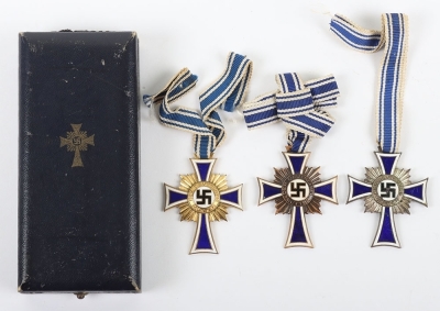 Third Reich Mothers Cross Awards in Gold, Silver and Bronze - 2