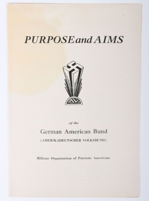 German American Bund 'Purpose and Aims' Publication