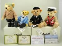 Four Steiff for Danbury Mint yellow tag bears,