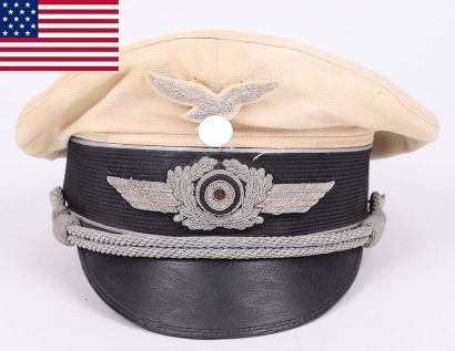 WW2 German Luftwaffe Officers Summer Pattern Peaked Cap by Erel,