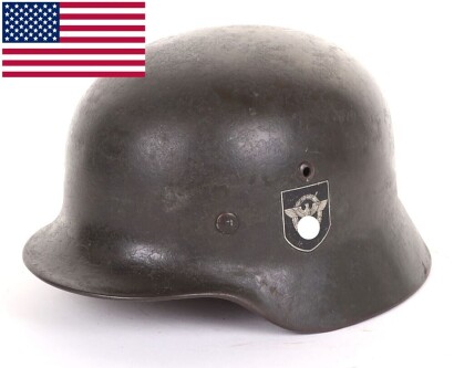 WW2 German Double Decal Police Combat Helmet