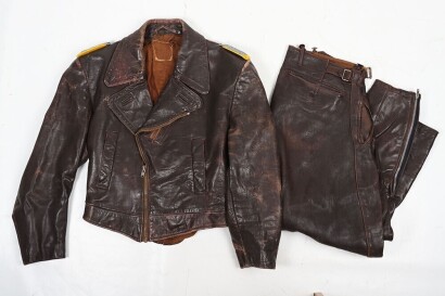 WW2 Luftwaffe Pilots Leather Flying Jacket & Trousers.