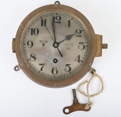 WW2 German Kriegsmarine Ships Bulkhead Clock