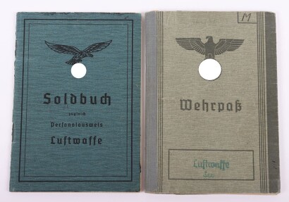 WW2 German Wehrpass and Soldbuch Pair to W. Mestmacher, III/JG77 Killed in Action 1943 During Aerial Combat with RAF Spitfires