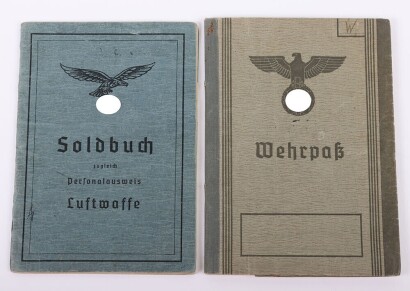 WW2 German Luftwaffe Soldbuch and Wehrpass to Leutnant W. Woldt, 7./ZG26, Shot Down and Taken POW 8th December 1941