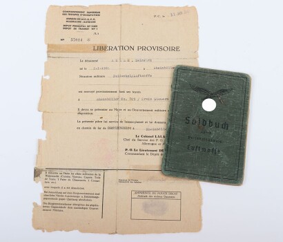 WW2 German Luftwaffe Soldbuch to Feldw. H. Auler, Luftwaffe and Panzergrenadier Regiment 3, Hermann Goring Division