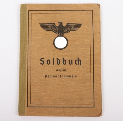 WW2 German Soldbuch to Hauptfeldwebel W. Mayer, Geb. J&auml;ger Infanterie Regiment 99 & 98. Killed in action 28 July 1944