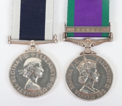 Royal Navy Long Service Good Conduct Pair of Medals to an Engineer for the Borneo Conflict