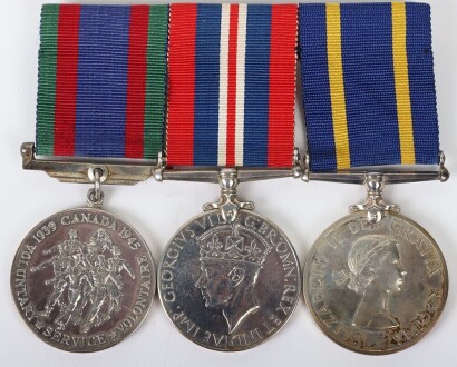 WW2 Canadian and Royal Canadian Mounted Police Long Service Good Conduct Medal Trio