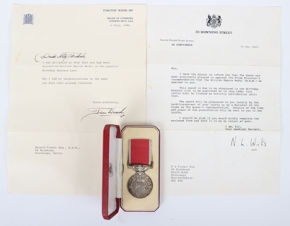 A Queens Birthday Honours British Empire Medal to an Employee of British Aerospace