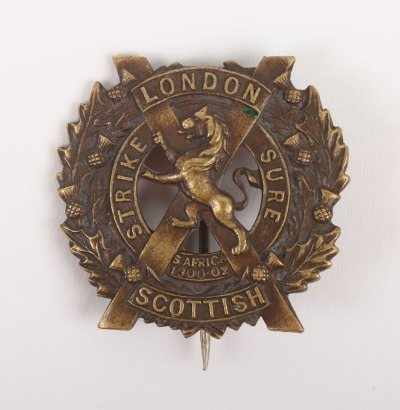 WW1 London Scottish Foreign Service Helmet Pagri Badge
