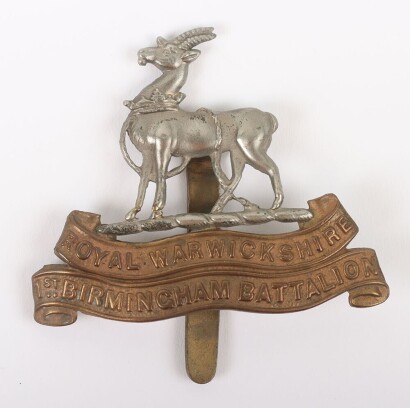 14th Service (1st Birmingham) Battalion Royal Warwickshire Regiment Cap Badge