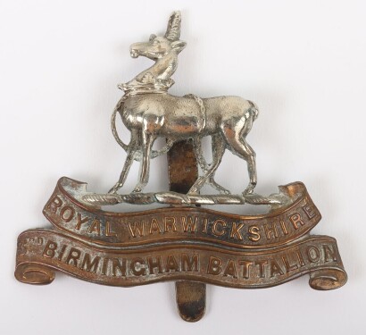 16th Service (3rd Birmingham) Battalion Royal Warwickshire Regiment Cap Badge