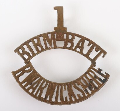 14th Service (1st Birmingham) Battalion Royal Warwickshire Regiment Shoulder Title