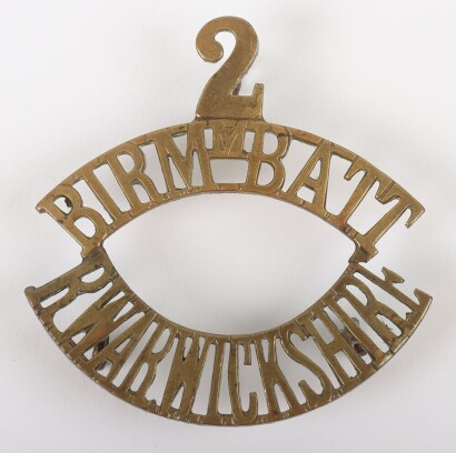15th Service (2nd Birmingham) Battalion Royal Warwickshire Regiment Shoulder Title