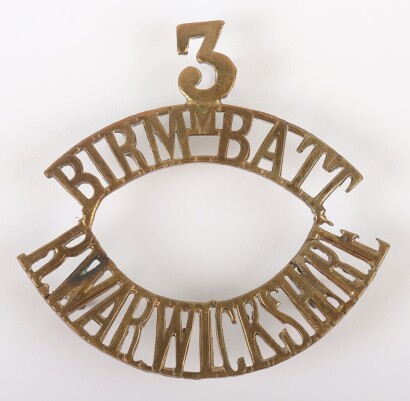 16th Service (3rd Birmingham) Battalion Royal Warwickshire Regiment Shoulder Title