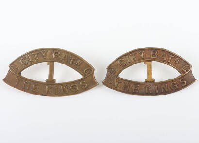 Pair of 17th Service (1st City) Battalion Kings Liverpool Regiment Shoulder Titles