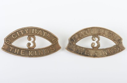 Pair of 19th Service (3rd City) Battalion Kings Liverpool Regiment Shoulder Titles