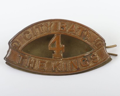 Scarce 20th Service (4th City) Battalion Kings Liverpool Regiment Shoulder Title