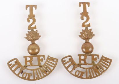Pair of 2nd Territorial Battalion (City of London) Royal Fusiliers Shoulder Titles